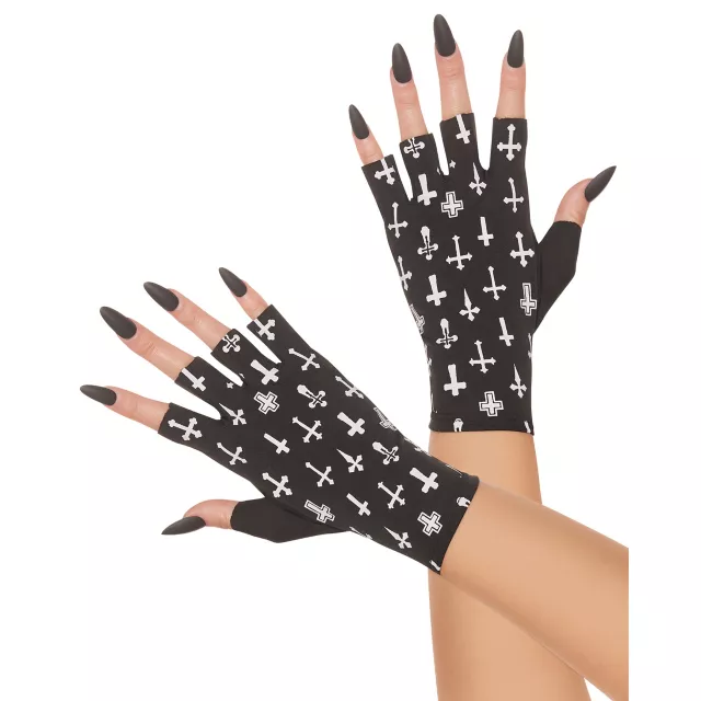 Unholy Cross Fingerless Gloves
