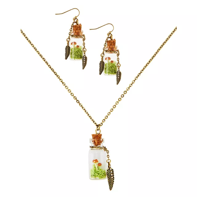 Mushroom Bottle Jewelry Set