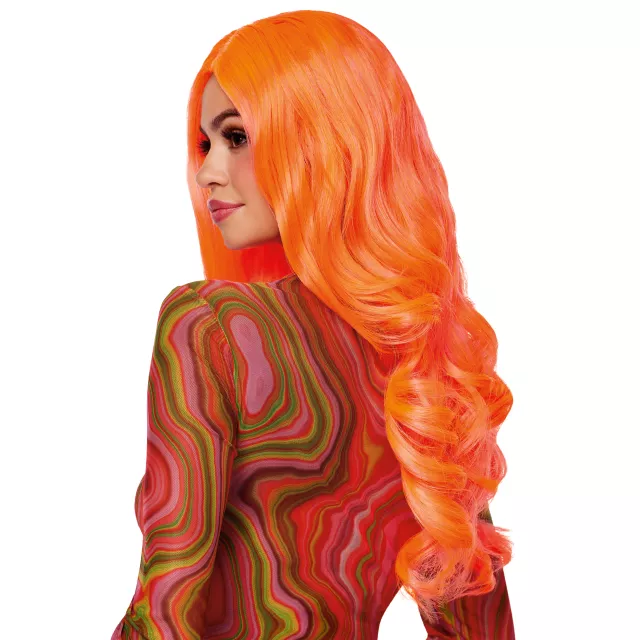 Neon Peach Fashion Curls Wig