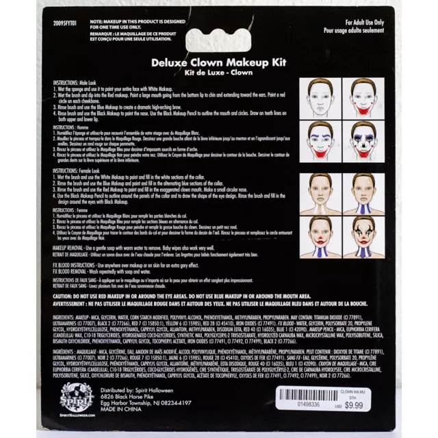 Deluxe Clown Makeup Kit