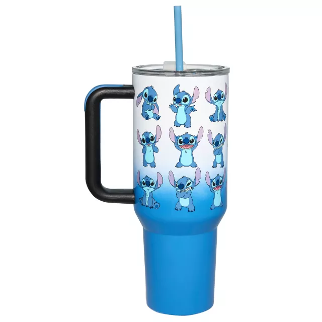 Silly Stitch Portable Travel Tumbler with Straw 40 oz. - Lilo & Stitch
