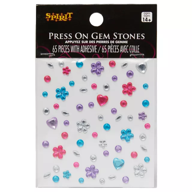 Multi-Color Flower and Heart Press On Gem Stones