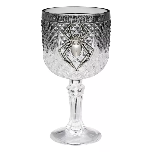 Silver Spider Gothic Glass Goblet