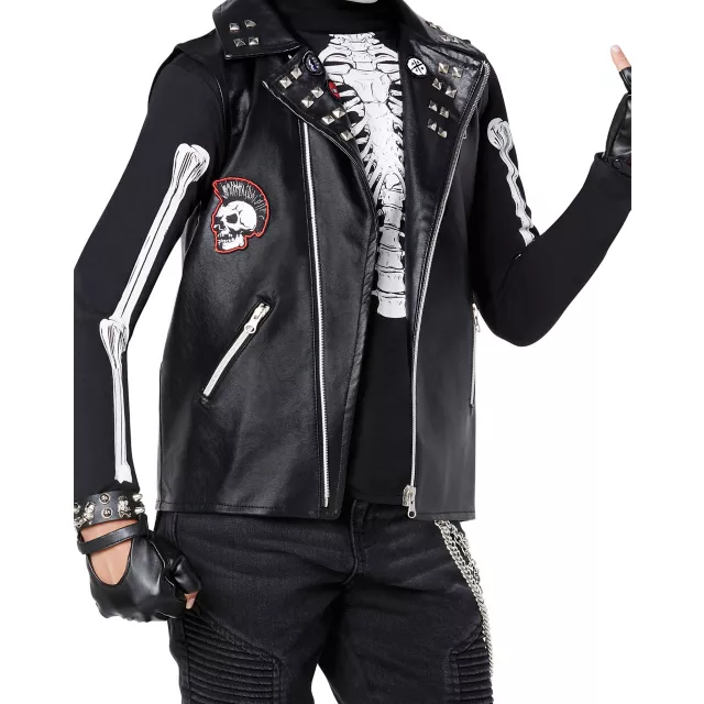 Kids Dark Rebel Punk Skeleton Costume