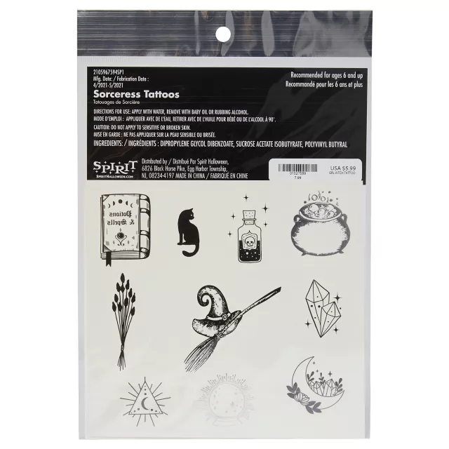 Kids Sorceress Temporary Tattoos