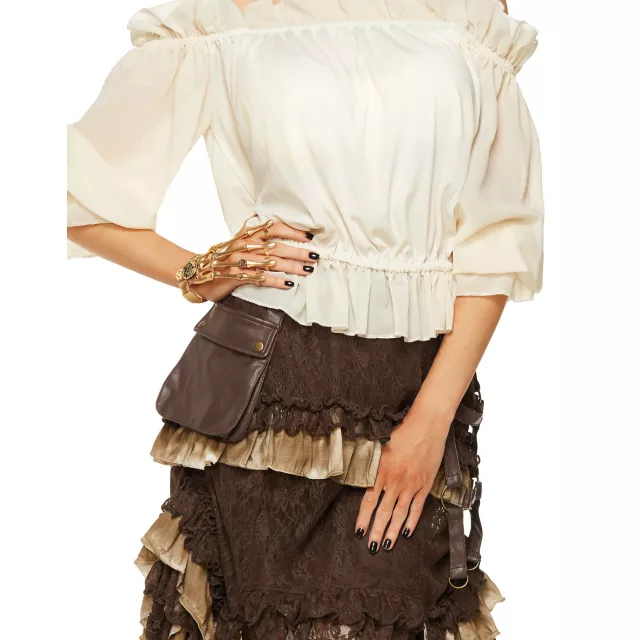 Ivory Off The Shoulder Shirt