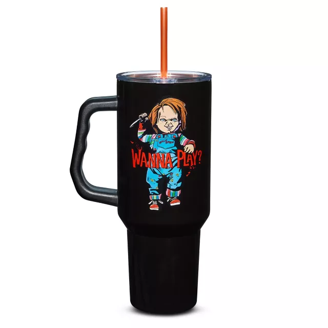Chucky Wanna Play Tumbler with Straw - 40 oz.