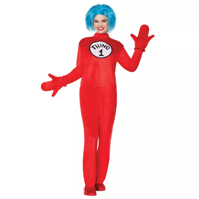 Adult Thing 1 and 2 One Piece Costume - Dr. Seuss
