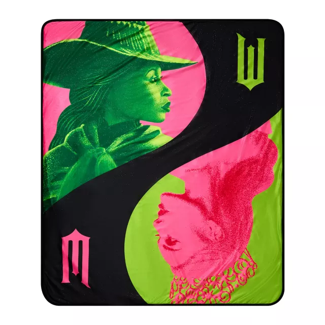 Reversible Glinda and Elphaba Fleece Blanket - Wicked