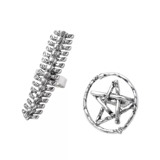 Pentagram Witch Rings Set