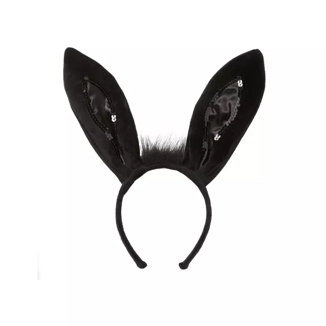 Black Sequinned Trimmed Bunny Ears