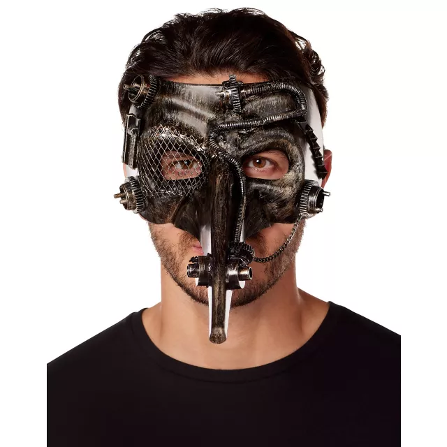 Silver Steampunk Plague Doctor Half Mask