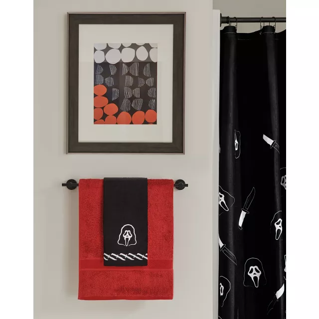 Black and White Hand Towel - Ghost Face