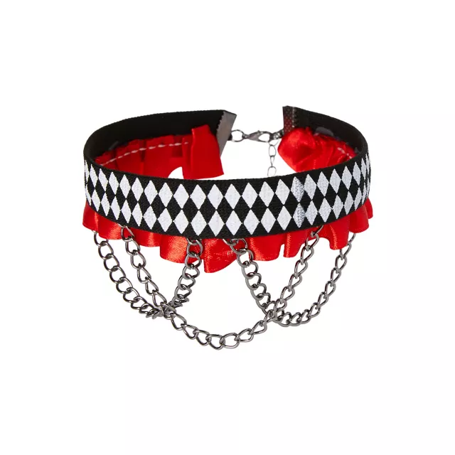 Kids Checkered Clown Choker Necklace