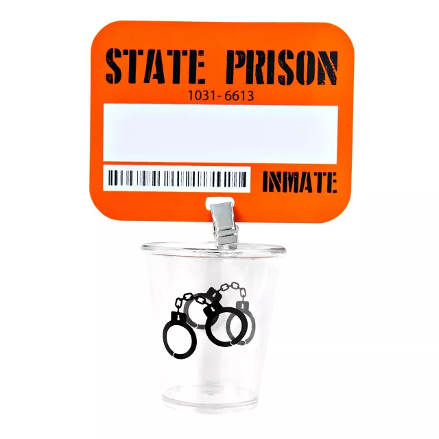 Prison Inmate Badge with Shot Glass
