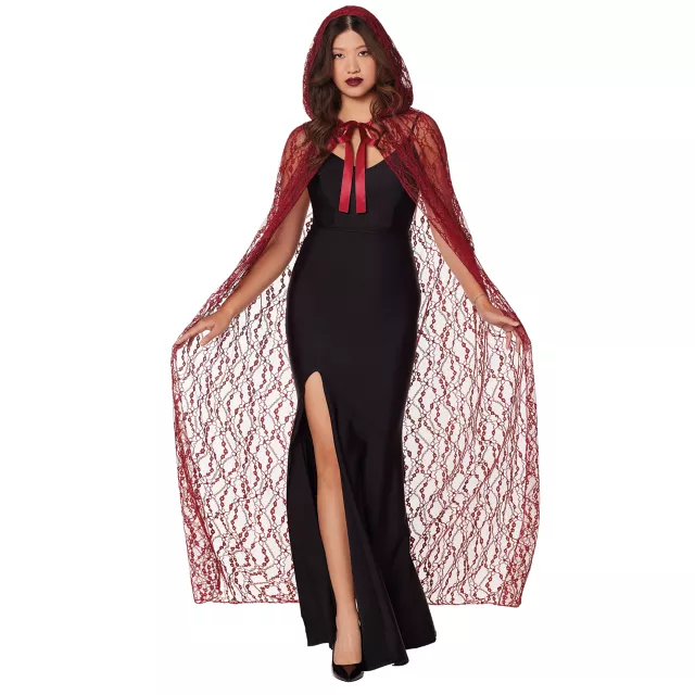 Adult Burgundy Lace Cape