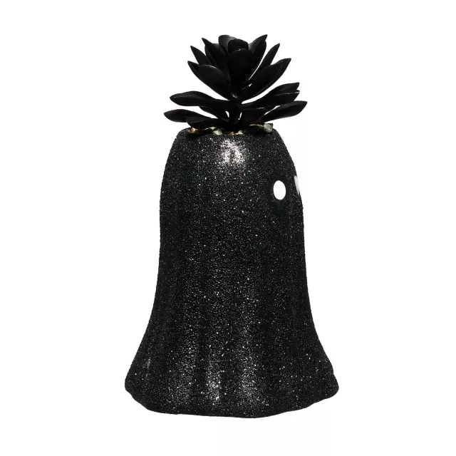 Black Glitter Ghost Faux Succulent