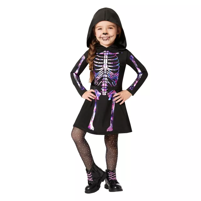 Toddler Pastel Skeleton Hooded Dress Costume