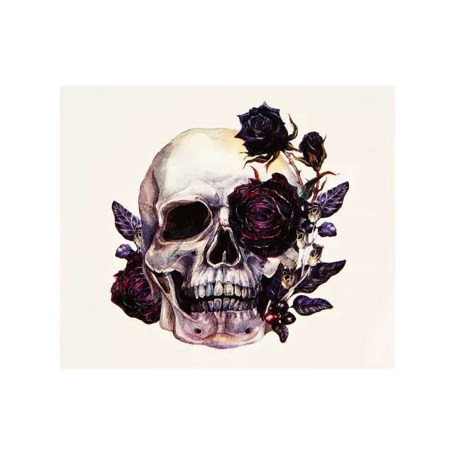 Skull Flower Temporary Tattoo