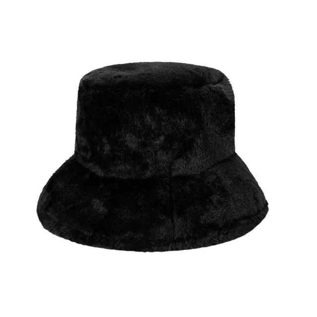 Black Cheetah Print Faux Fur Hat