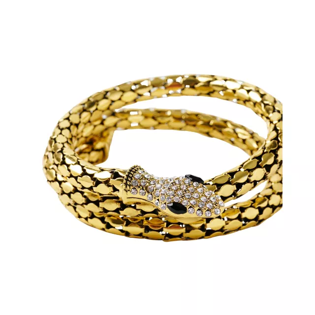 Goldtone Roman Snake Cuff