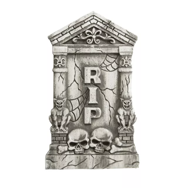 2 Ft Skull and Gargoyle Tombstone