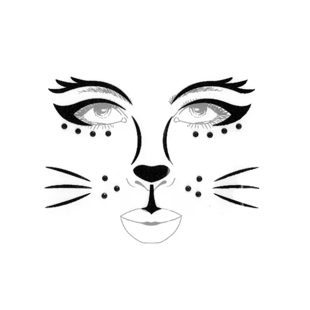 Black Cat Face Decal