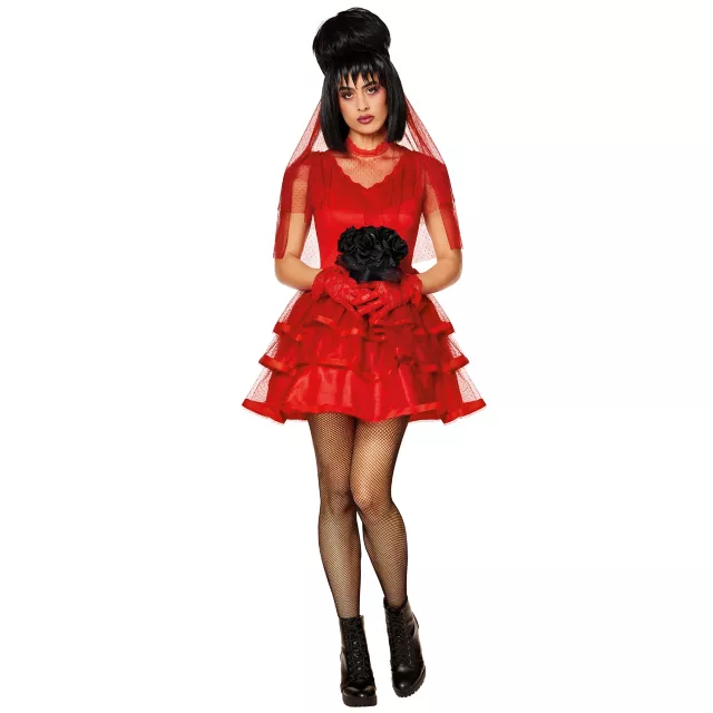 Adult Lydia Deetz Short Wedding Dress Costume - Beetlejuice