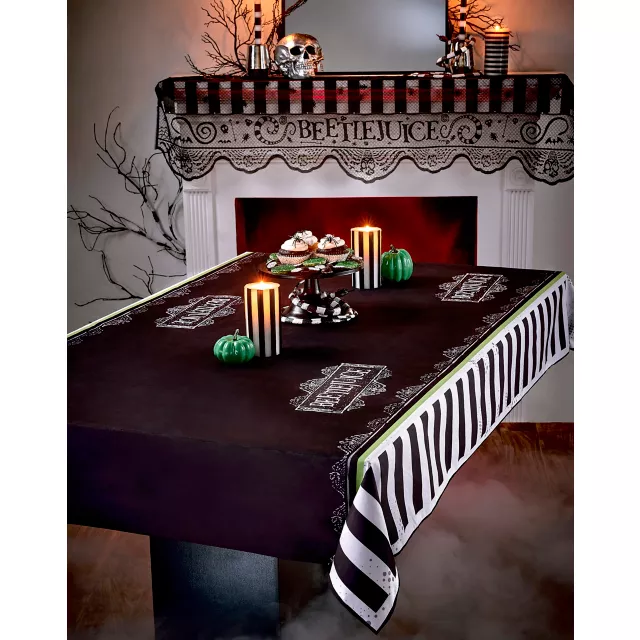 Beetlejuice Striped Tablecloth