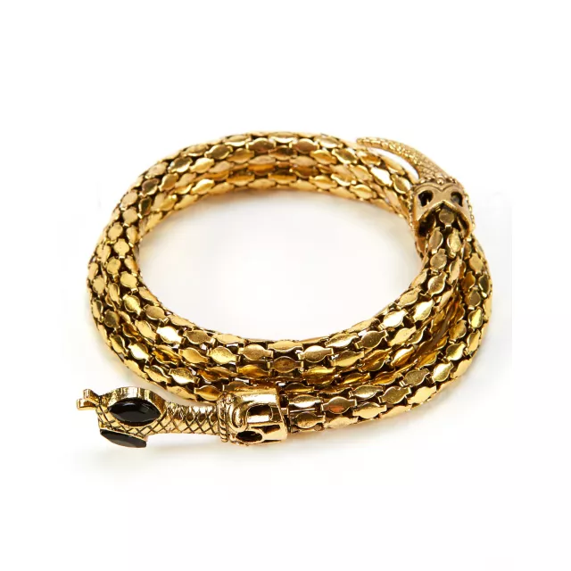 Goldtone Roman Snake Cuff