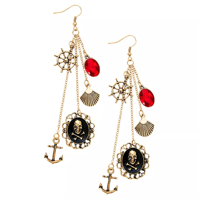 Pirate Cameo Dangle Earrings