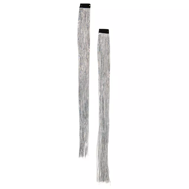 Silver Tinsel Hair Extensions