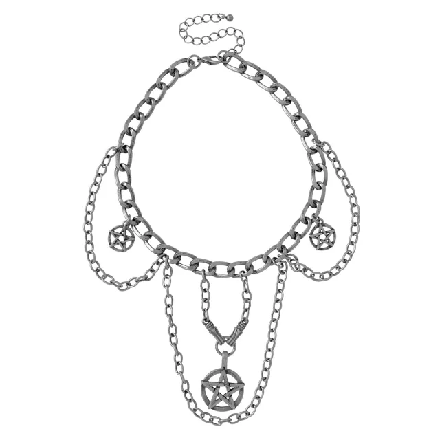 Pentagram Chain Choker Necklace