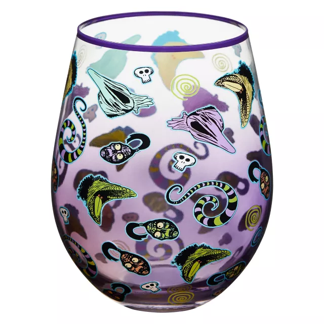Purple Printed Stemless Glass 22 oz. - Beetlejuice