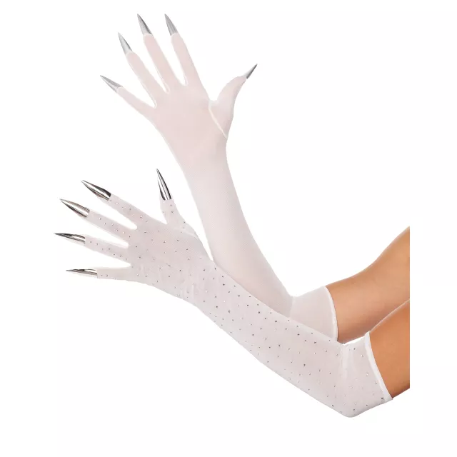 Rhinestone Claw Angel Gloves