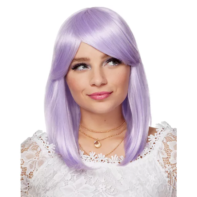 Side Bang Purple Pageboy Wig