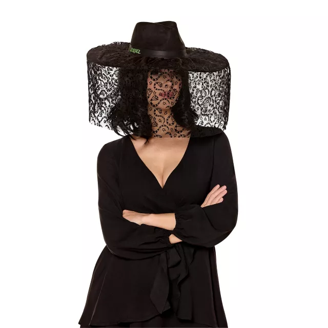 Black Lydia Veiled Hat - Beetlejuice