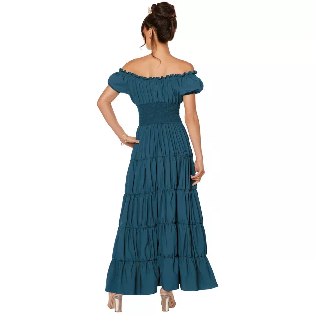 Adult Teal Peasant Dress