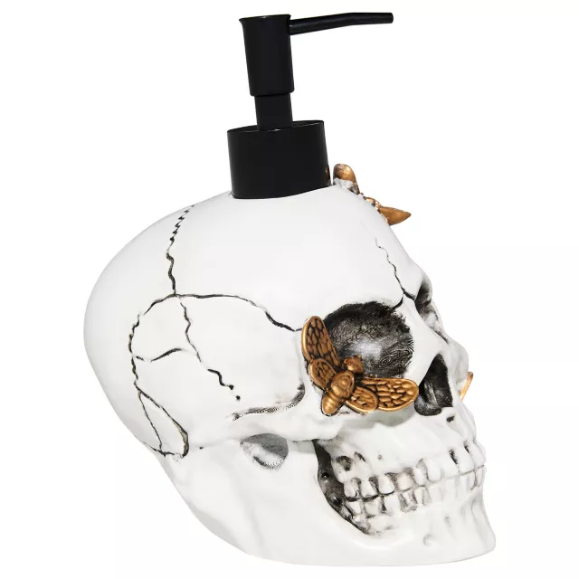 Moth Covered Skull Soap Dispenser