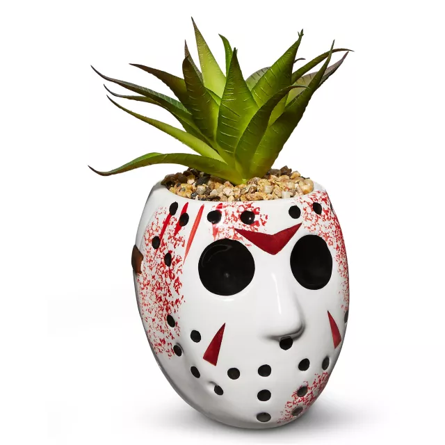 Jason Mask Faux Succulent Jar - Friday the 13th
