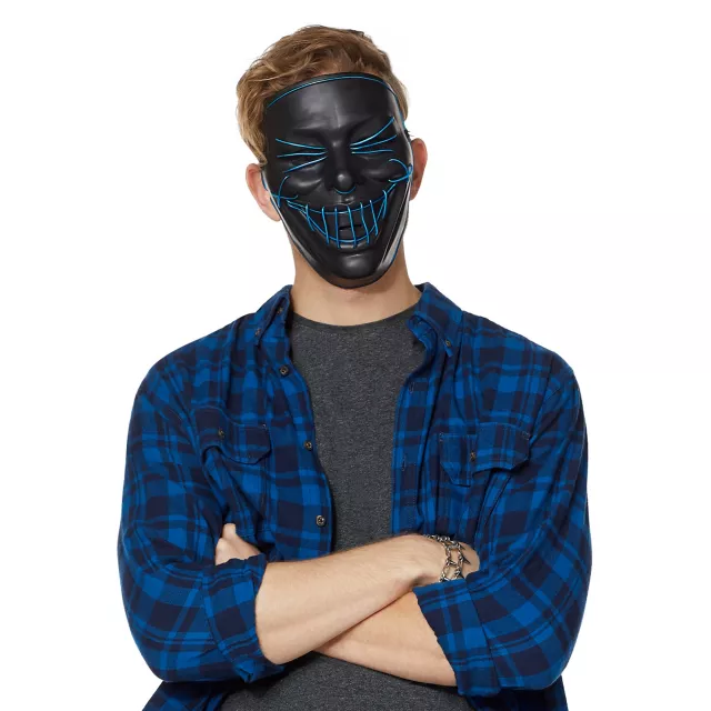 Black and Blue EL Wire Half Mask
