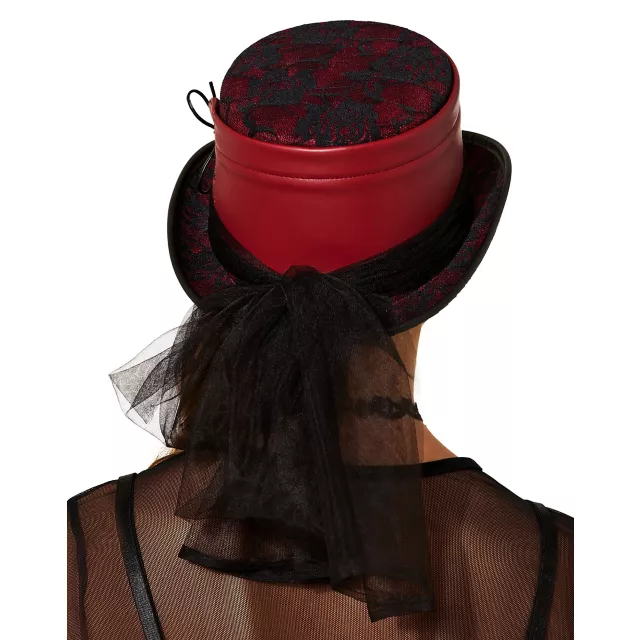 Red Gothic Top Hat