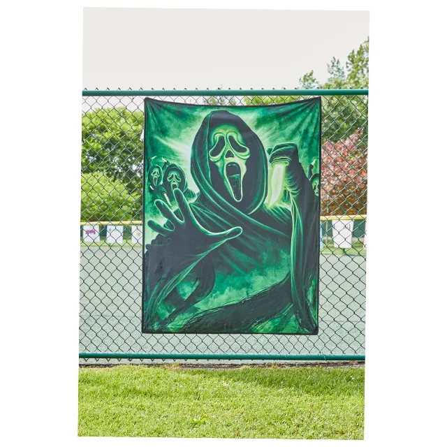 Green Ghost Face Fleece Blanket