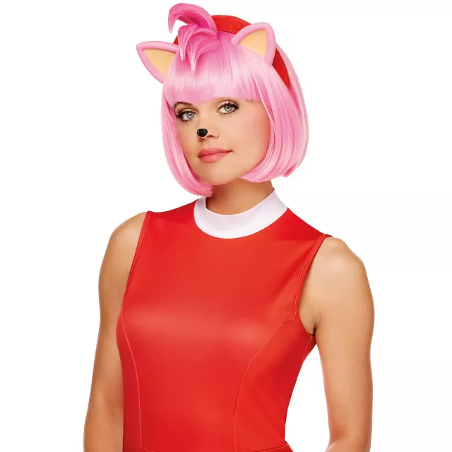 Amy Rose Wig with Ears - Sonic the Hedgehog