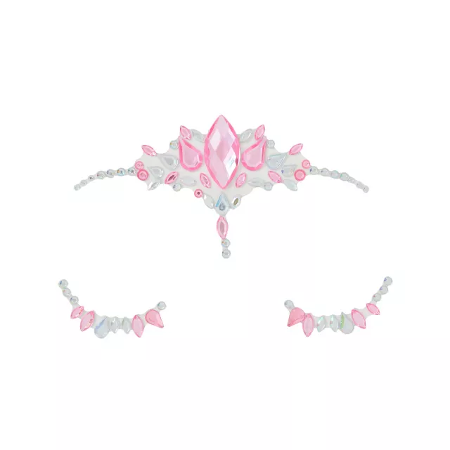 Pink and Aurora Borealis Face Gems