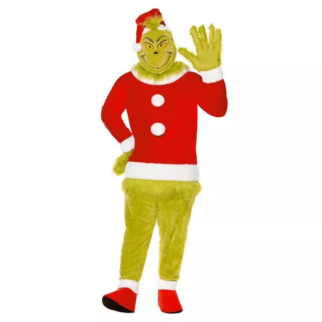 Adult The Grinch Santa Jumpsuit Costume - Dr. Seuss