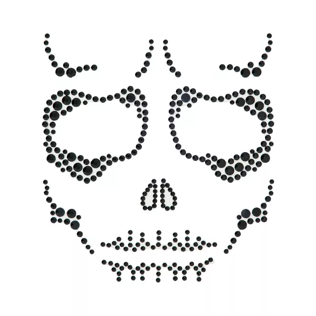 Black Skeleton Gem Face Decal