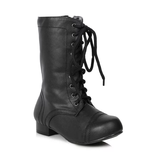 Kids Black Combat Boots