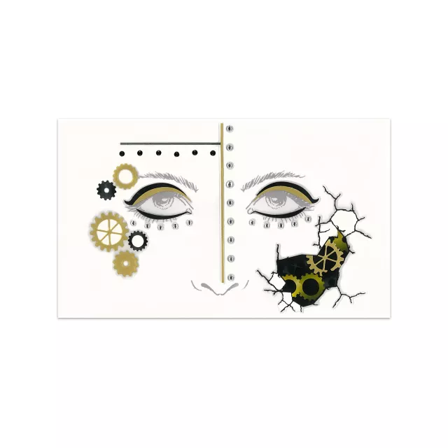 Steampunk Gear Face Decal Deluxe