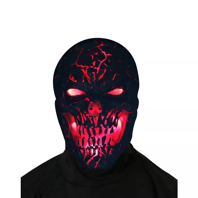 Light-Up Scorched Skull Half Mask